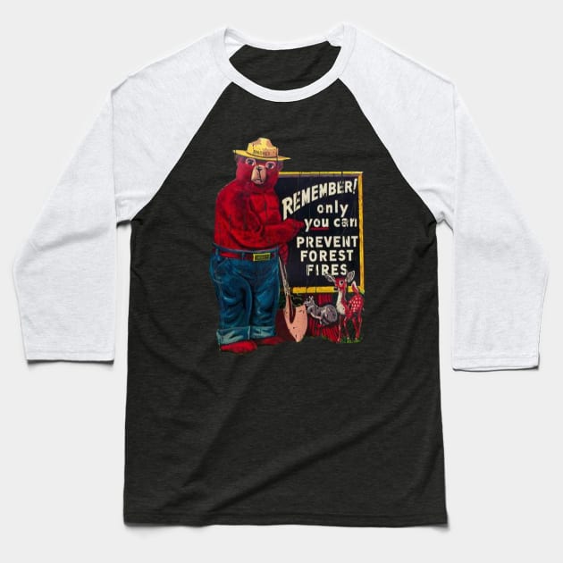 SMOKEY THE BEAR Baseball T-Shirt by Cult Classics